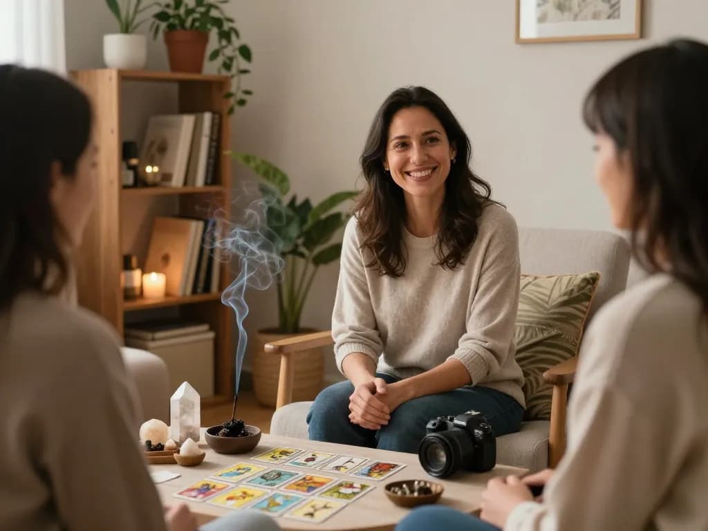 Client discovering how to break a trauma bond in a calming Akashic Records session.