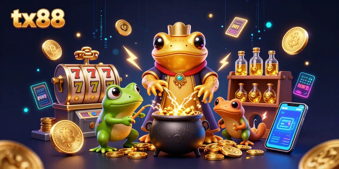 Experience tx88's vibrant slot gaming scene with enchanting alchemists and gold elements.