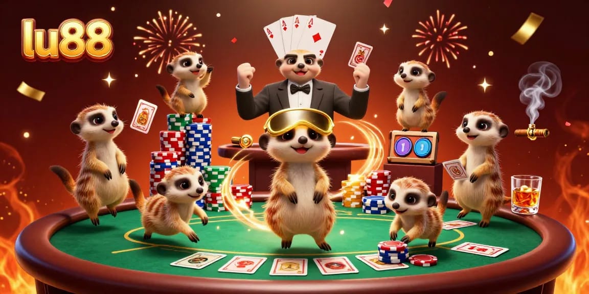 Experience the excitement at lu88, where meerkats run a vibrant casino full of action and color.