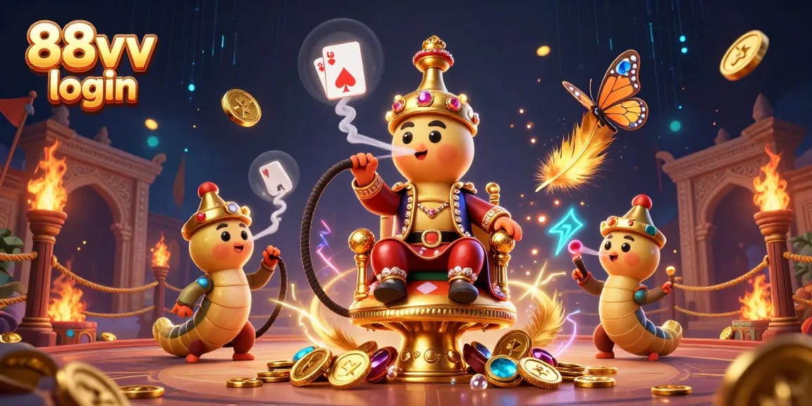 Engage with the vibrant casino environment featuring 88vv login and poker symbols in a dynamic illustration.