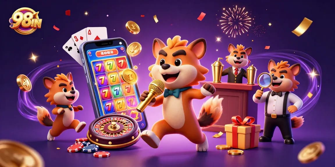 Experience exciting games at 98WIN's vibrant casino with lively characters and dazzling elements.