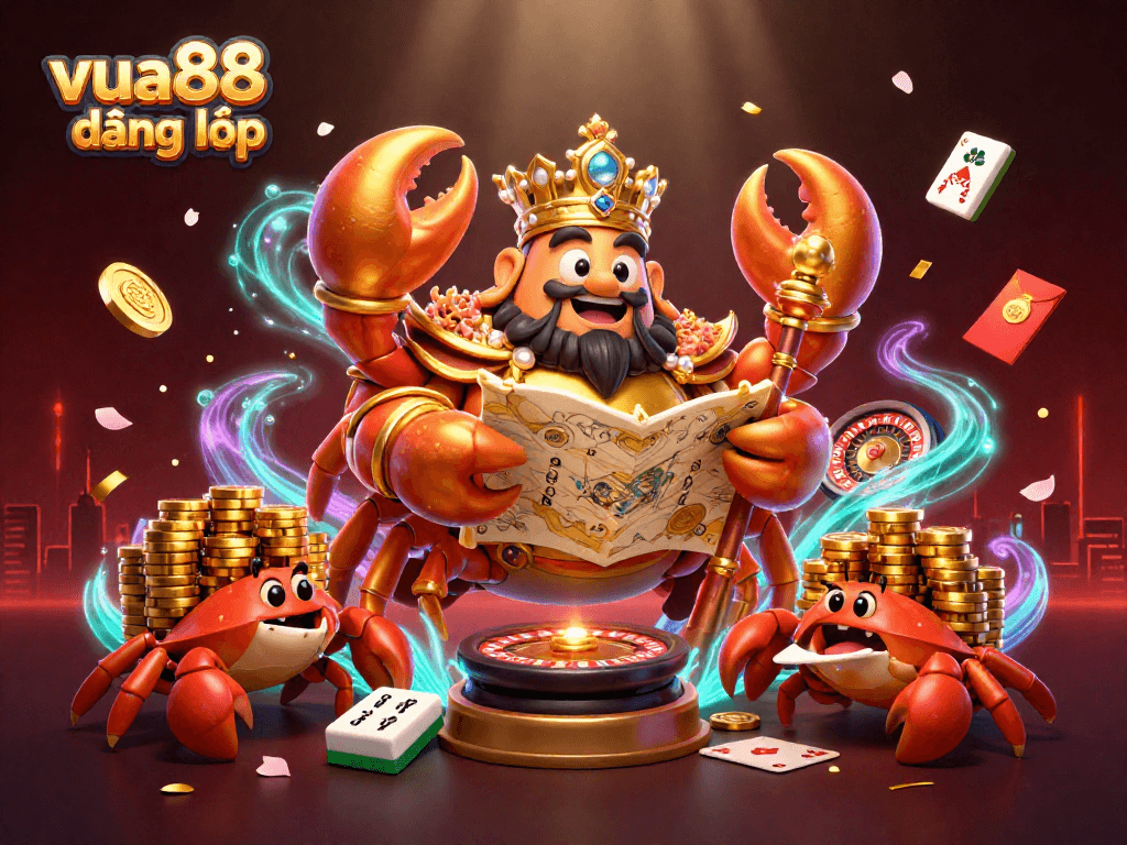 Join the fun at vua88 đăng nhập with the crab emperor as you spin jade coins and play cards!