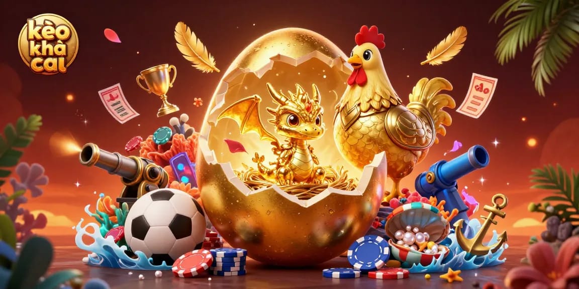Engage in thrilling sports betting with kèo nhà cái, illustrated by a golden dragon and poker chips.