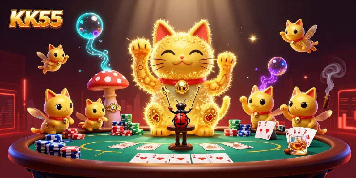Experience KK55’s vibrant casino universe with dynamic elements and engaging characters.