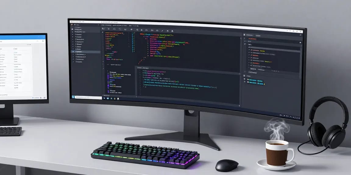 Waygrid's cutting-edge API management platform showcased in a modern developer workspace, highlighting software development and cloud security.