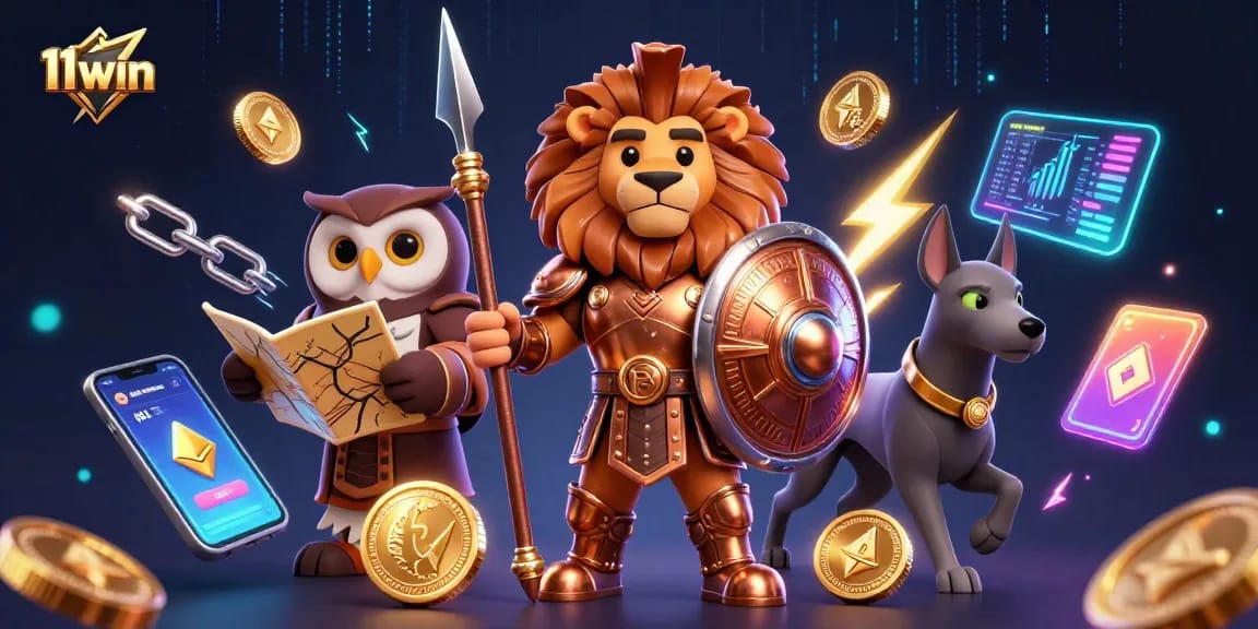 Join 11WIN for thrilling gameplay with 3D characters in a vibrant casino world.