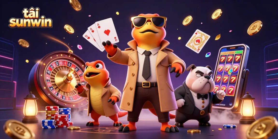 Engage with tải sunwin's vibrant gaming scene featuring raptors in disguise at a VIP casino.