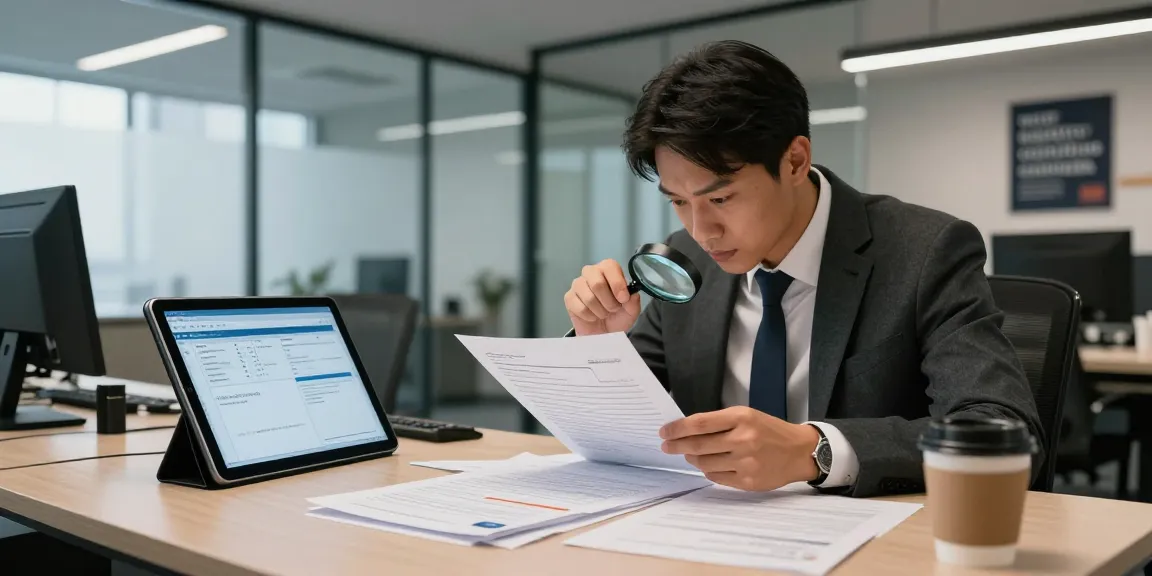 Analyst performing document fraud detection with software and tools