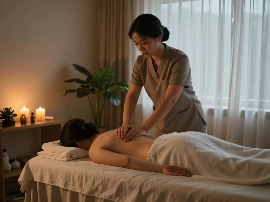 Experience a calming 인천출장마사지 with professional therapy in a serene home setting.