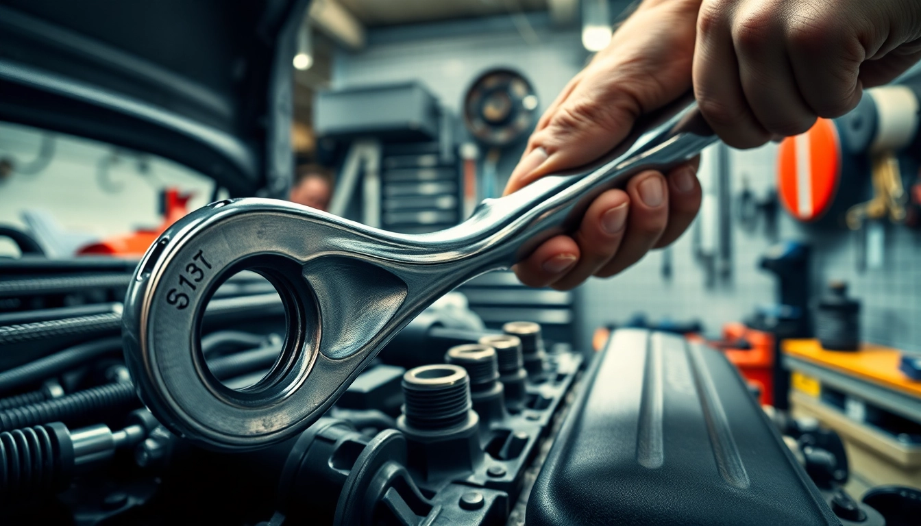 Mechanic using a twist handle ratchet to secure bolts efficiently.