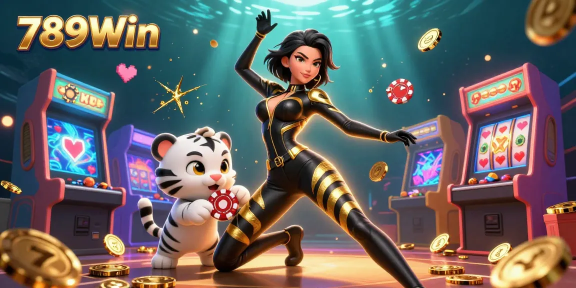 Engage with vibrant slot action at 789Win featuring a dynamic 3D scene of gameplay excitement.