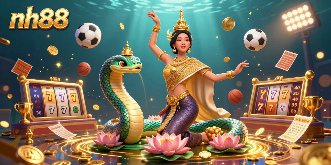 Experience thrilling jackpots at nh88 with this vibrant digital casino scene filled with dynamic game elements.