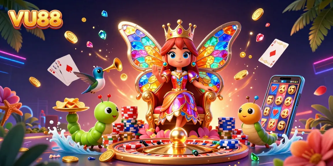 Experience vibrant gaming excitement with VU88's mesmerizing casino atmosphere and dynamic characters.