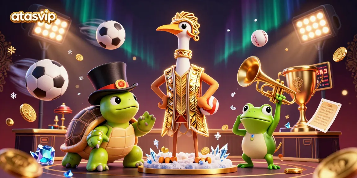 Experience thrilling gaming moments at atasvip with 3D cartoon characters enjoying a lively casino atmosphere.