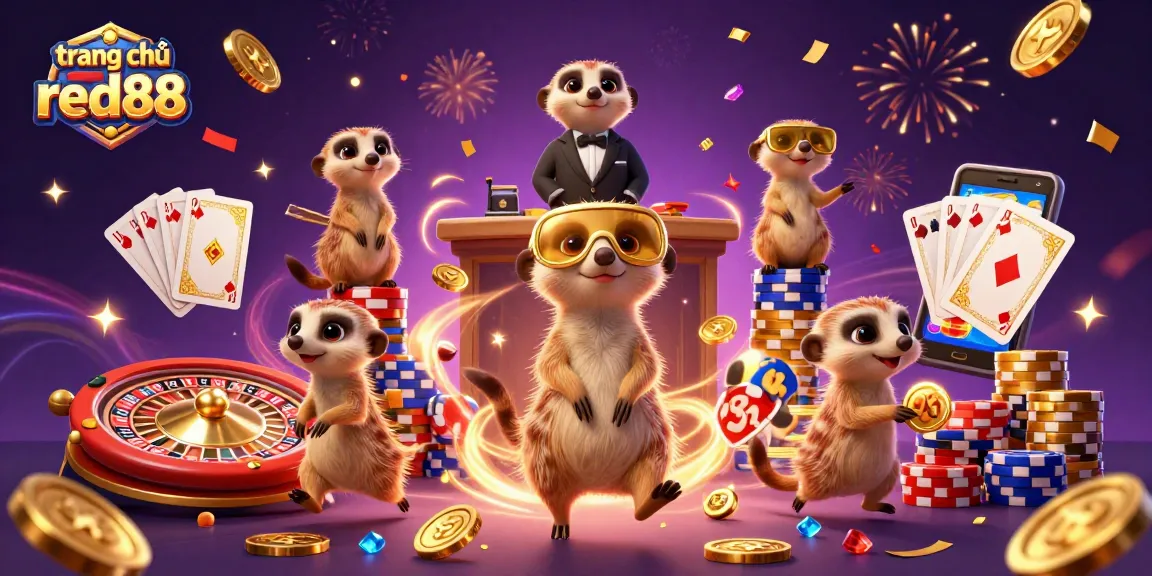 Experience the excitement of trang chủ red88 with meerkats running a vibrant casino operation.