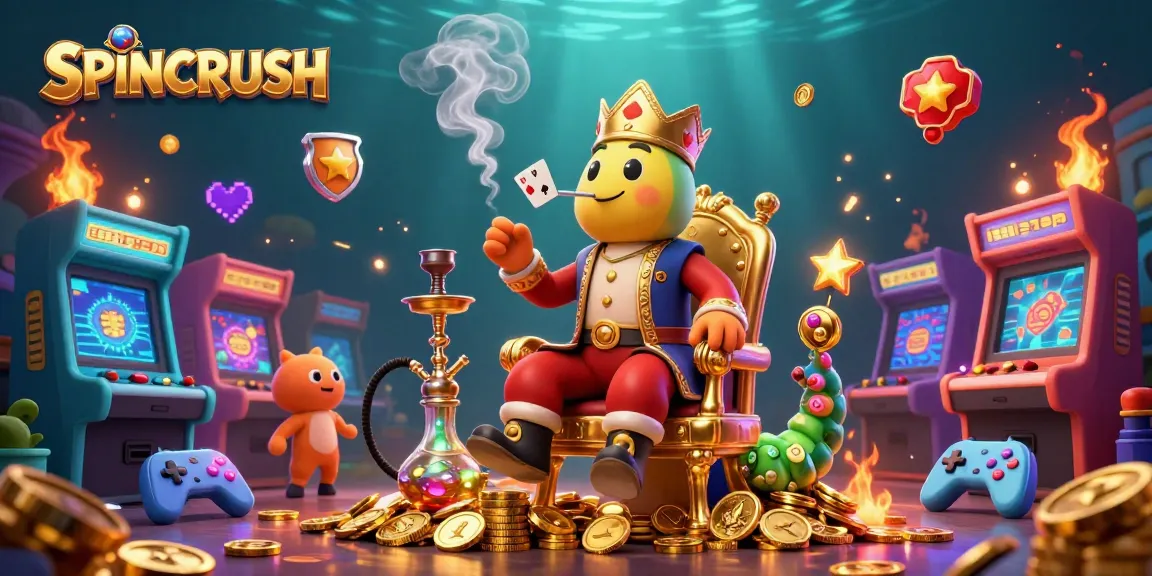 Engage with SPINCRUSH's casino magic through a vibrant scene of a colossal caterpillar illuminating a fun gaming world.