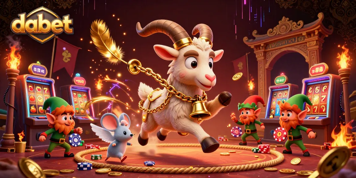 dabet engages users with a thrilling casino scene featuring festive characters and dynamic gameplay.