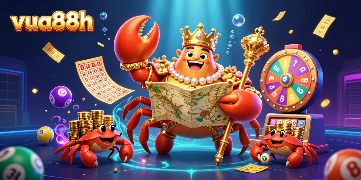 Enhance your gaming experience with vua88h's vibrant lottery-themed illustration.