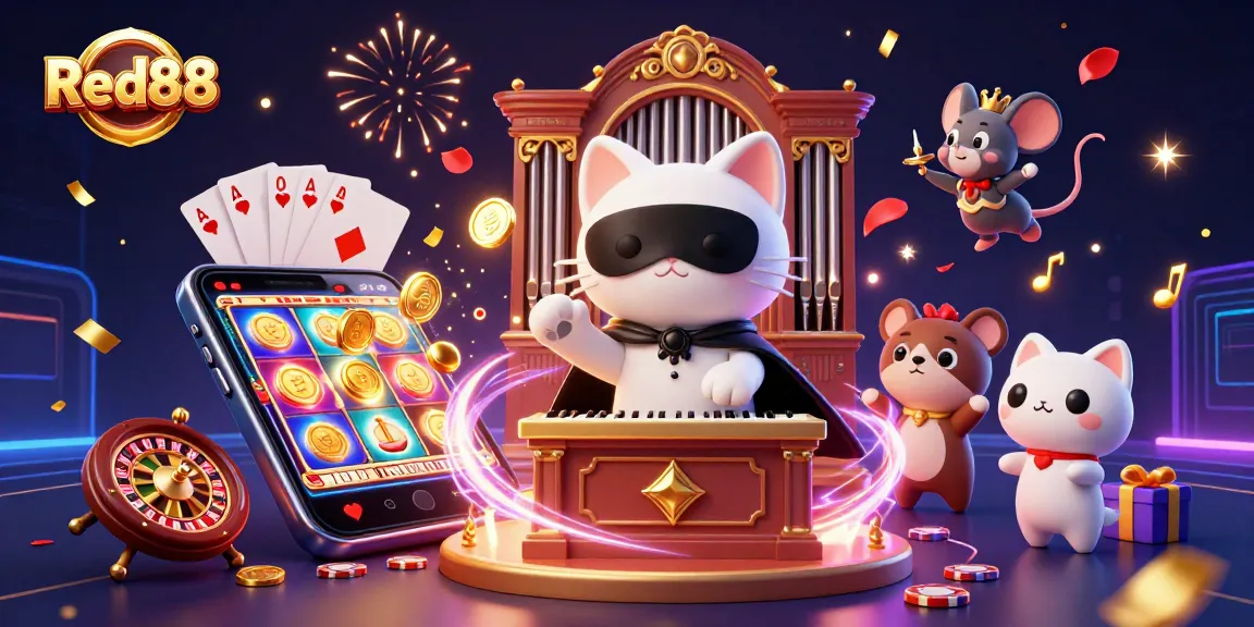 Engage with Red88's vibrant slot experience featuring dynamic characters and casino elements.