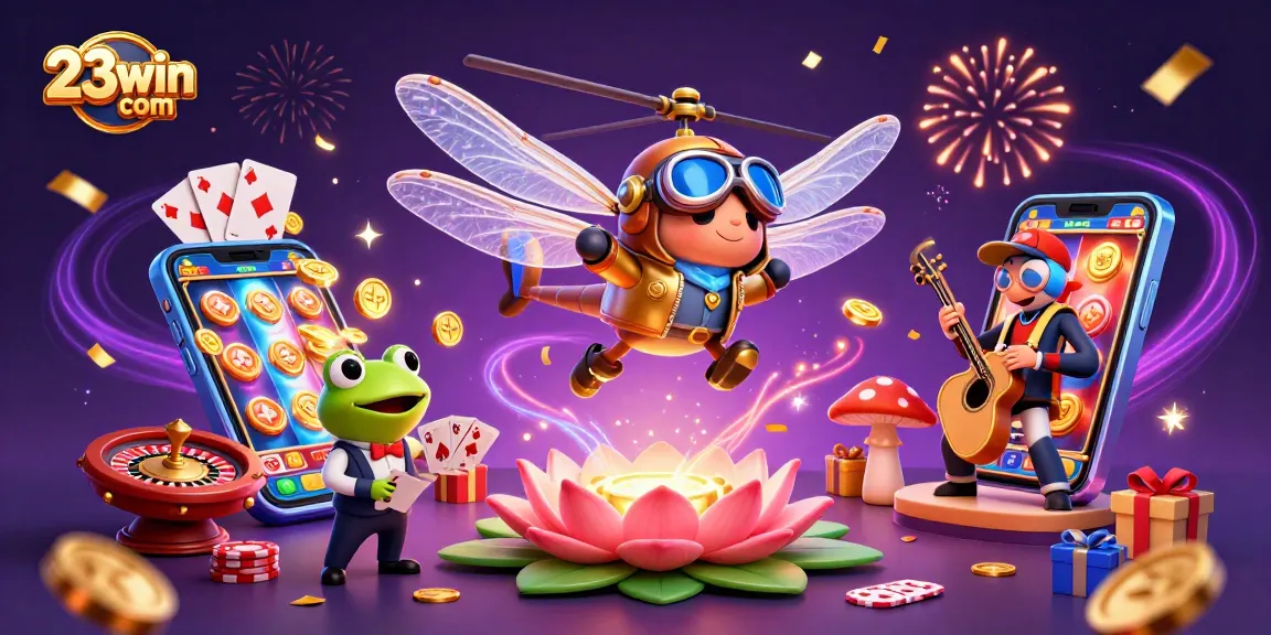 Experience the excitement of gaming at 23win com with vibrant characters and dynamic casino elements.