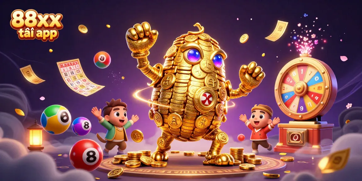 Engage with 88xx tải app through a lively scene depicting dynamic casino elements